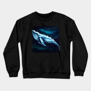 Whale floating in space Crewneck Sweatshirt